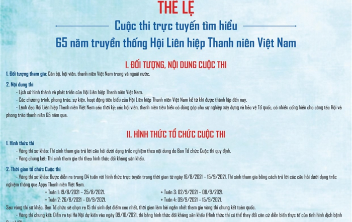 Hội LHTN Việt Nam khởi động cuộc thi trực tuyến tìm hiểu 65 năm truyền thống