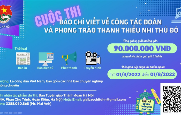 Viết về công tác Đoàn, phong trào thanh thiếu nhi Thủ đô nhận phần thưởng hấp dẫn